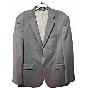 JOS A BANK TAILORED FIT GREY WOOL BLAZER SPORT COAT SUIT JACKET 44L 38 Waist